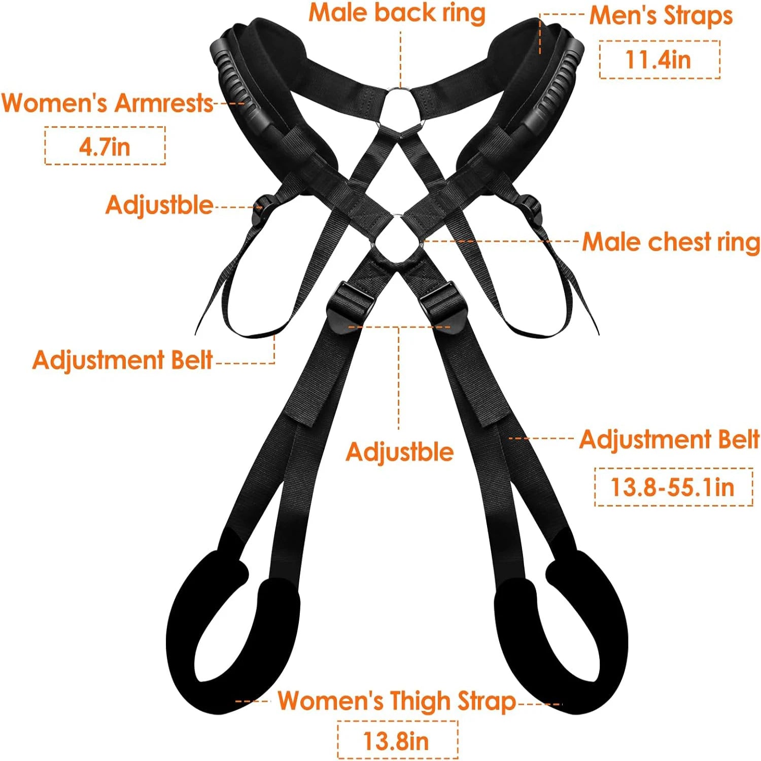 BDSM Bondage Love Slings for Couples Sex Swing Set with Adjustable Strap Adult Sex Toy Soft Plush Padding Mat Sex Restraints Toy