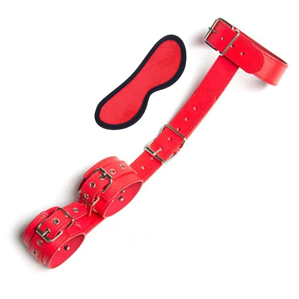 Sex Toys For Woman Couples Handcuffs Set BDSM Bondage Gear Bed Restraints Rope Strap Adult Game Wrists Neck Cuffs & Eye Mask