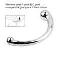 Pure G Spot Metal Wand Anal Prostate Massage Stick,Stimulate Wand Fetish Plug Solid Metal Curved Dual Ended Masturbation Sex To