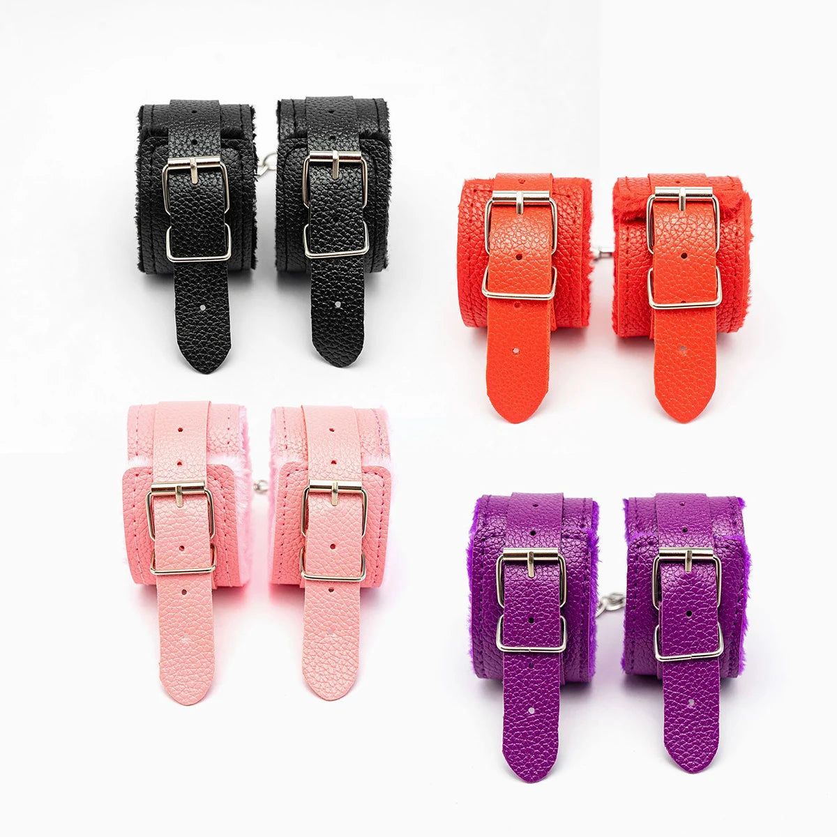 BDSM Handcuffs Hand Restraint Bondage Gear SM Slave Erotic Play Sex Ankle Handcuffs Long Flush Handcuff Detachable Chain Clasp