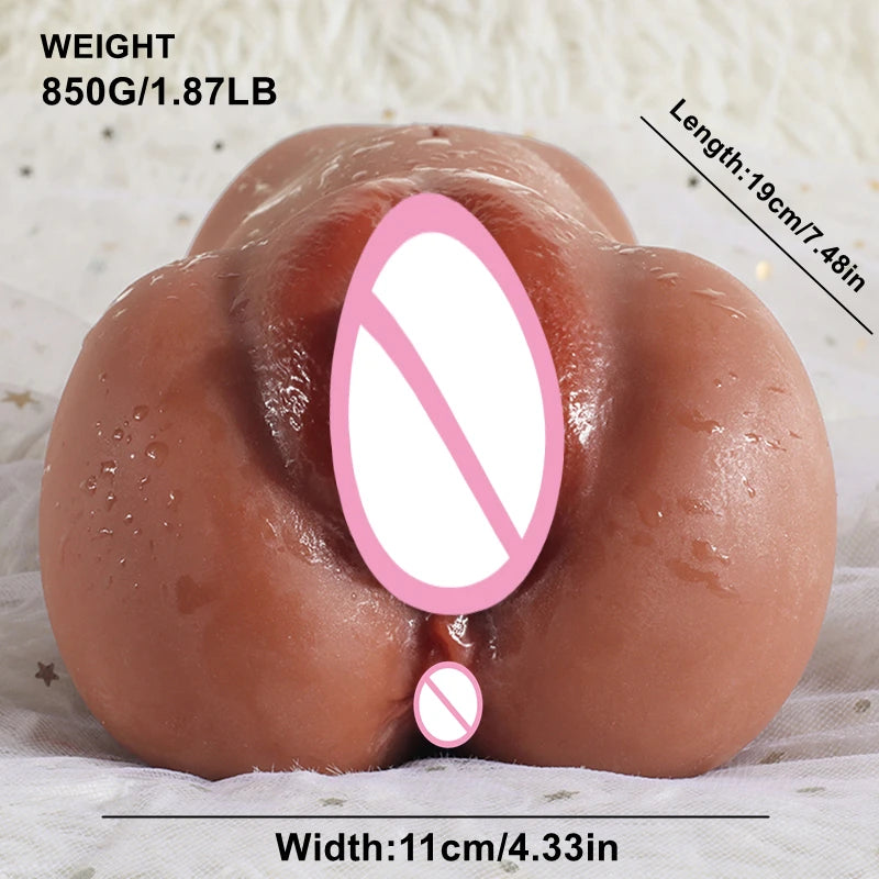 Male Masturbator Cup 2 IN 1 Pocket Pussy Erotic Sex Tooys Artificial Anal Vagina 3D Realistic Vagina Silicone Adult Toys for Men
