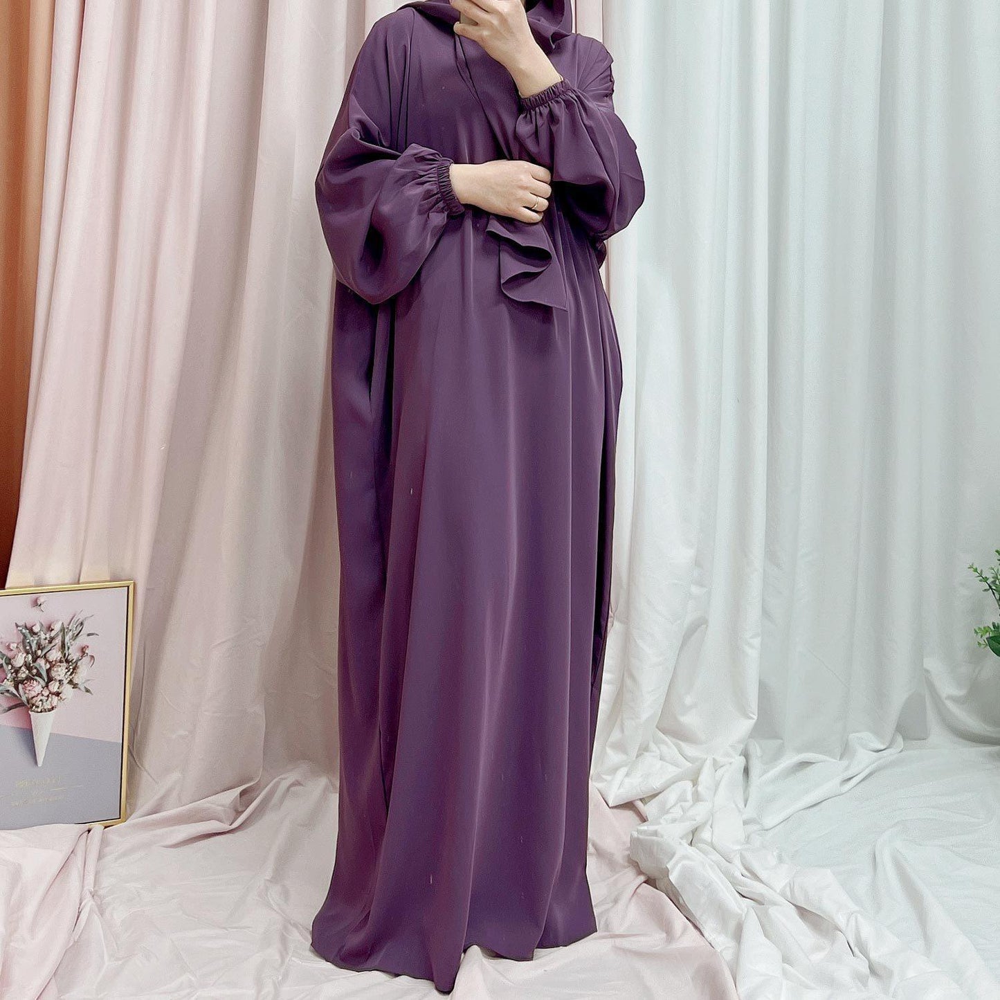 TY-599 Premium Abaya Dress With Attached Hijab