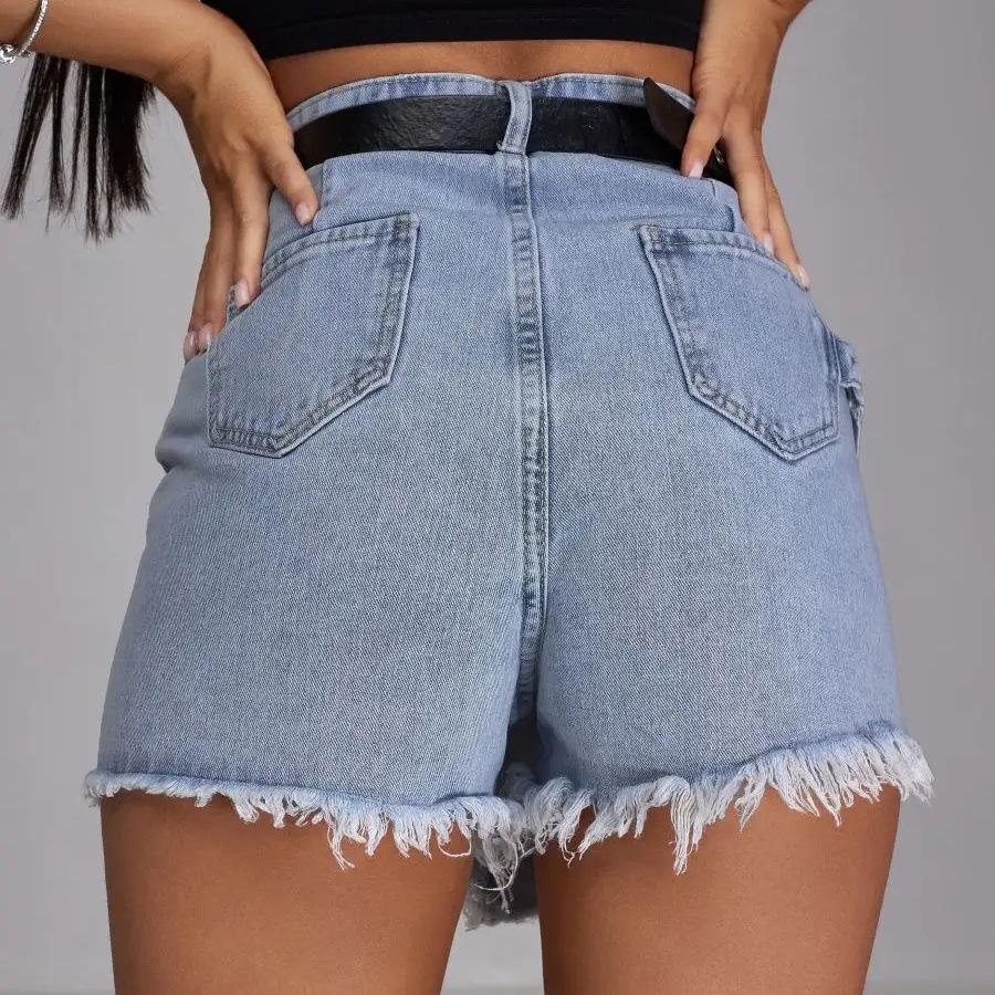 GUJI—164 Women's High-Waisted Denim Skirt Shorts, Versatile Slim Fit Skirt Pants Fashion jeanskirt