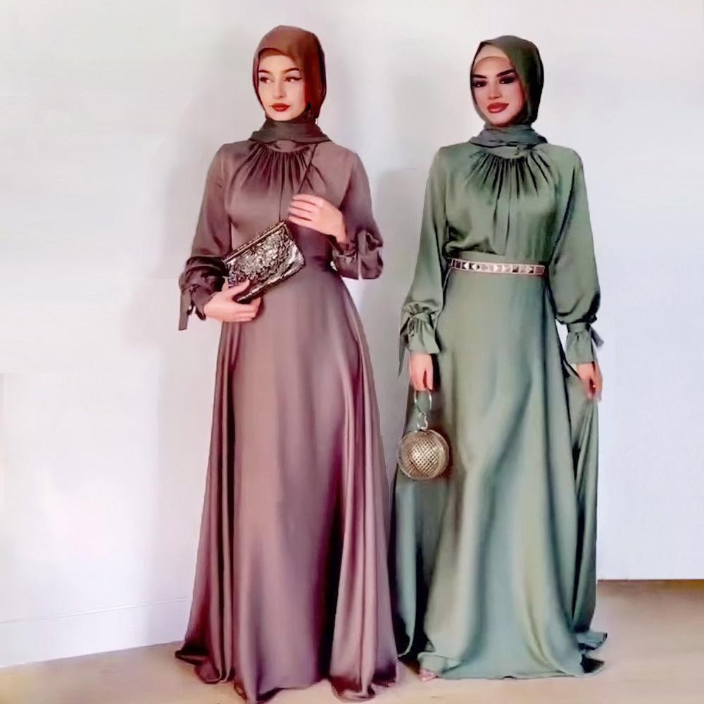 ZM-2 Noble Satin Long Sleeve Gown Pretty Dress Fashion Elegant Long Party Gown