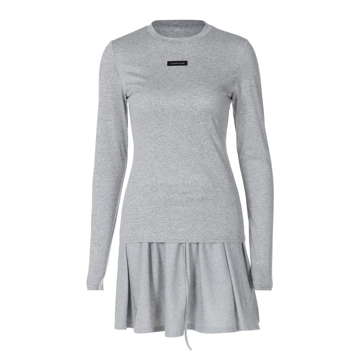 GUJI—400 Relaxed Fit Long-Sleeve T-Shirt And High-Waisted Skirt Set