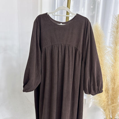 TY-596 Abaya Loose-Fit Casual Dress With Flared Skirt