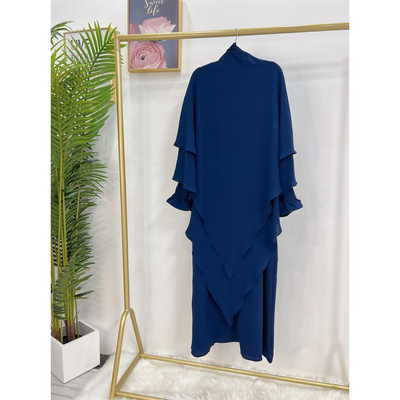TY-601 High-Quality Solid Color Abaya Dress With Hijab