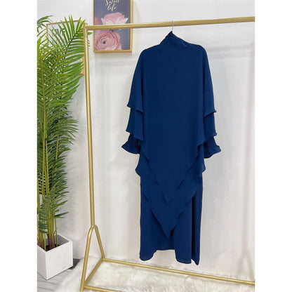 TY-601 High-Quality Solid Color Abaya Dress With Hijab
