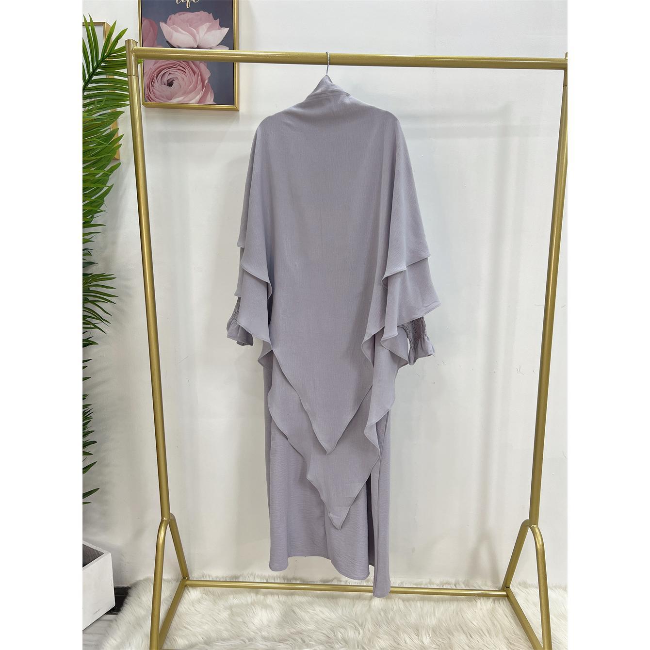 TY-601 High-Quality Solid Color Abaya Dress With Hijab