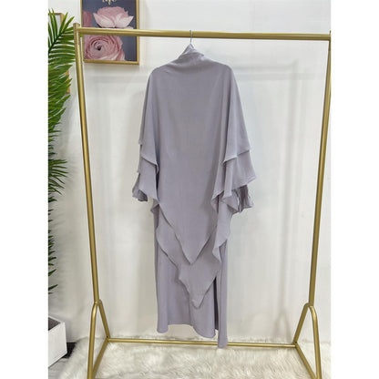TY-601 High-Quality Solid Color Abaya Dress With Hijab