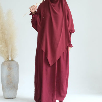 TY-612 Solid Color Batwing Dress