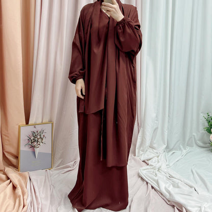 TY-599 Premium Abaya Dress With Attached Hijab