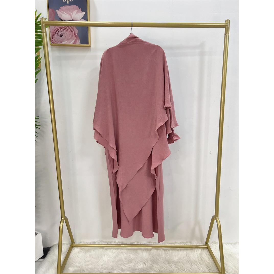 TY-601 High-Quality Solid Color Abaya Dress With Hijab