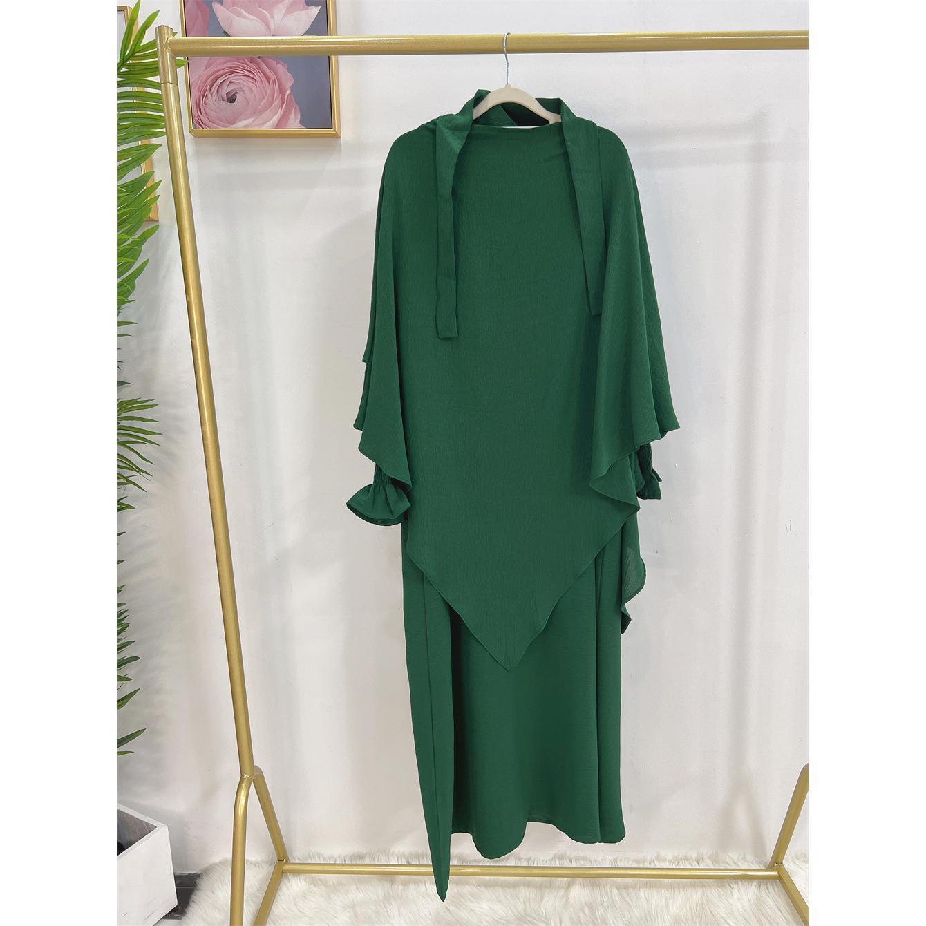 TY-601 High-Quality Solid Color Abaya Dress With Hijab