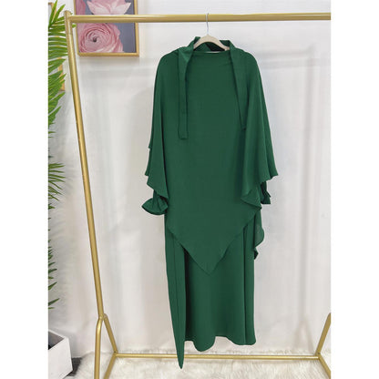 TY-601 High-Quality Solid Color Abaya Dress With Hijab
