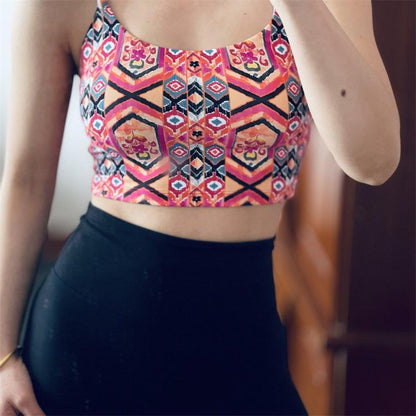GUJI—-136 Retro Yoga Tank Top Dance Fitness Running Bare Sensation Quick Dry Sports Br Afashion