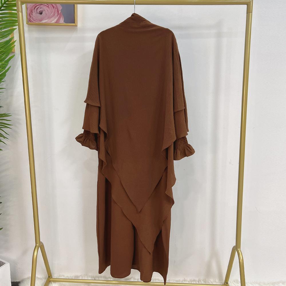 TY-601 High-Quality Solid Color Abaya Dress With Hijab