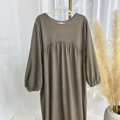 TY-596 Abaya Loose-Fit Casual Dress With Flared Skirt