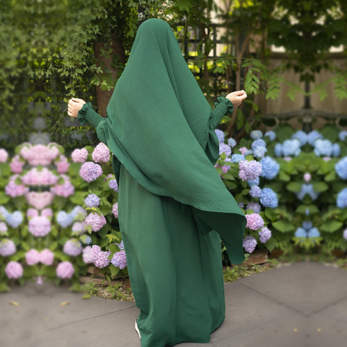 TY-612 Solid Color Batwing Dress