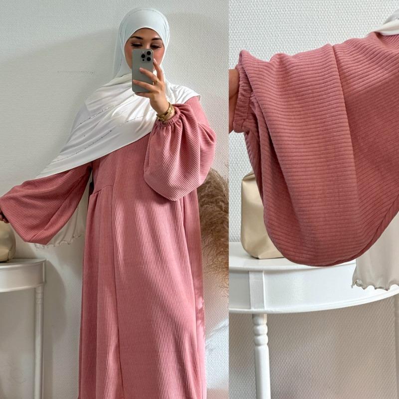 TY-596 Abaya Loose-Fit Casual Dress With Flared Skirt