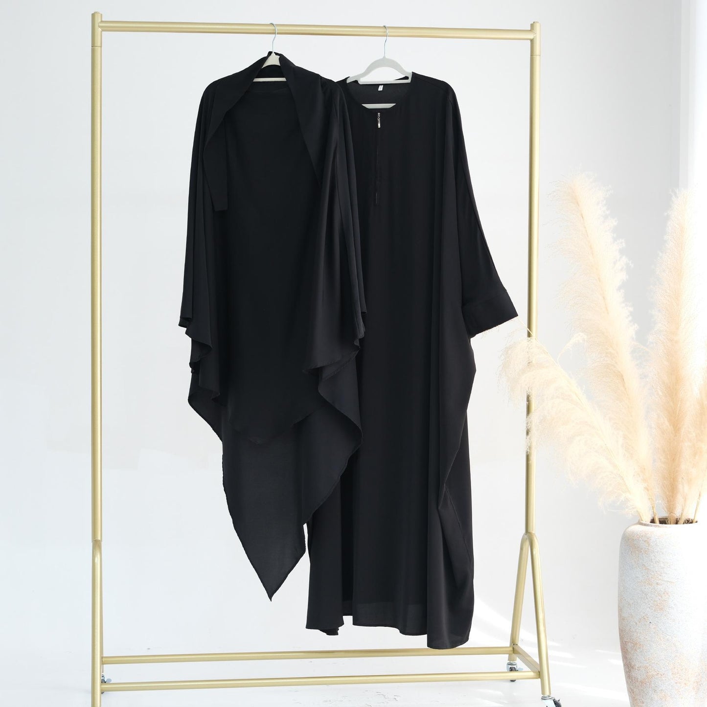TY-595 Oversized Solid Color Batwing Sleeve Long Robe With Headscarf