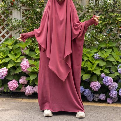 TY-612 Solid Color Batwing Dress