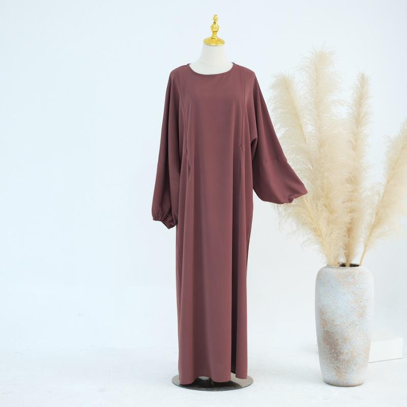 GJ-620 High-Quality Solid Color Nursing Dress Maxi Gown