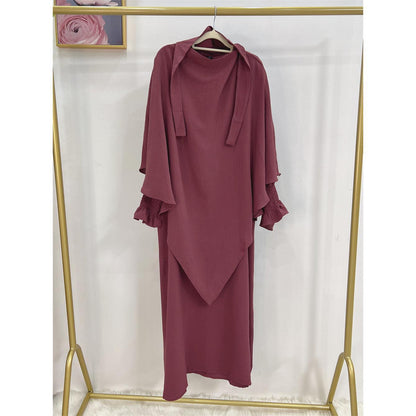TY-601 High-Quality Solid Color Abaya Dress With Hijab