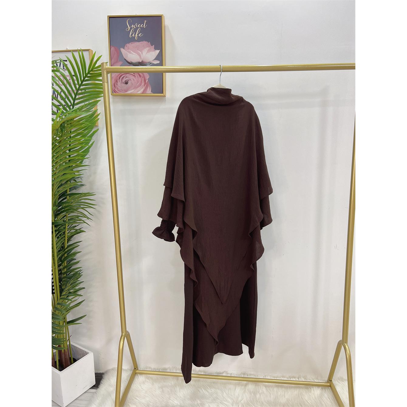 TY-601 High-Quality Solid Color Abaya Dress With Hijab