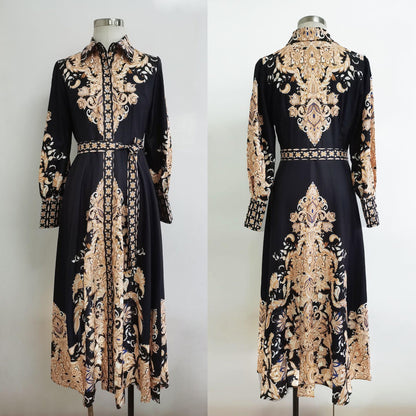 GUJI—39 Hot Selling Women's Printed Flared Dress Fashion ballgown favorite dress