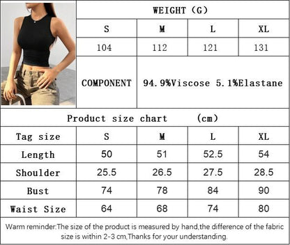GUJI—-90 Spring/Summer Solid Color Slim Fit Short Sleeveless Vest Topfashion wardrobe staple cheap sweatshirt
