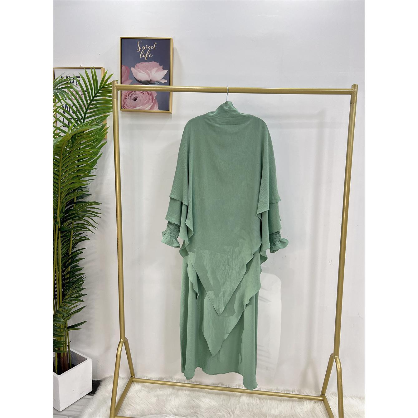 TY-601 High-Quality Solid Color Abaya Dress With Hijab