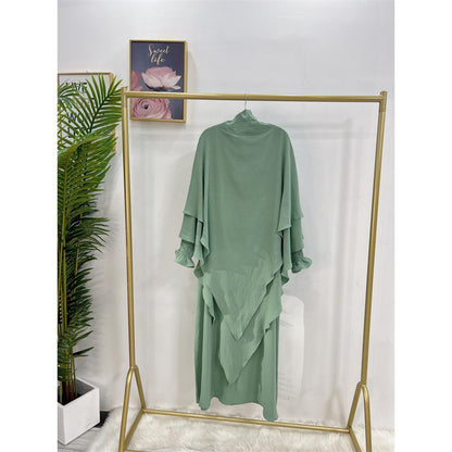 TY-601 High-Quality Solid Color Abaya Dress With Hijab