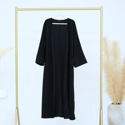 TY-632 Fall/Winter Suede Velvet Open Front Maxi Dress