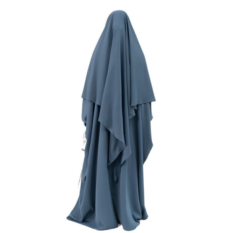 TY-595 Oversized Solid Color Batwing Sleeve Long Robe With Headscarf