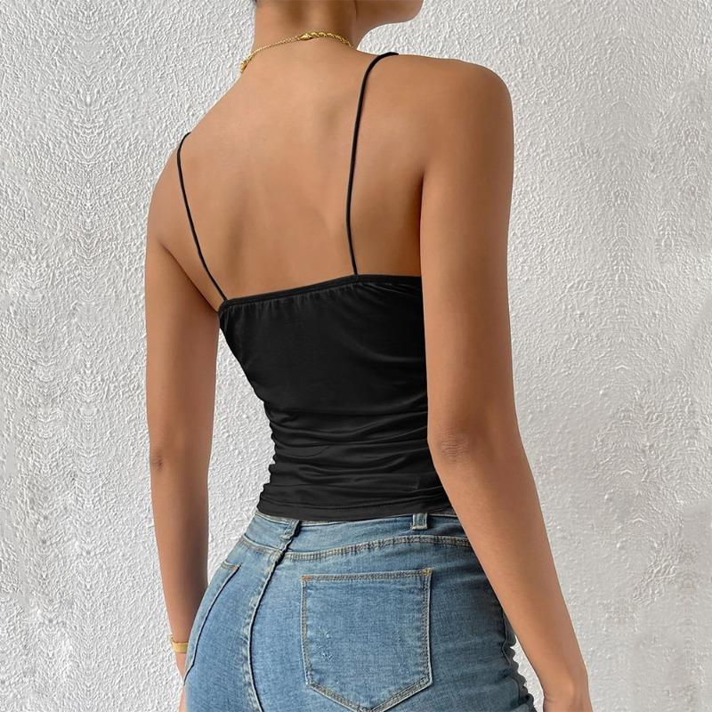 GUJI—-83 Women's Best-Selling Slim Fit Elegant Draped Neck High-Elastic Knit Camisole Topfashion casual cool tubetopandjorts